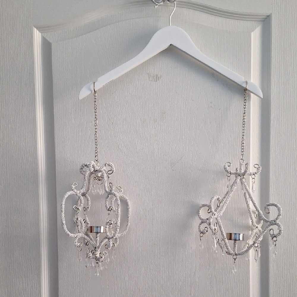 Elegant Silver Hanging Candle Holders
